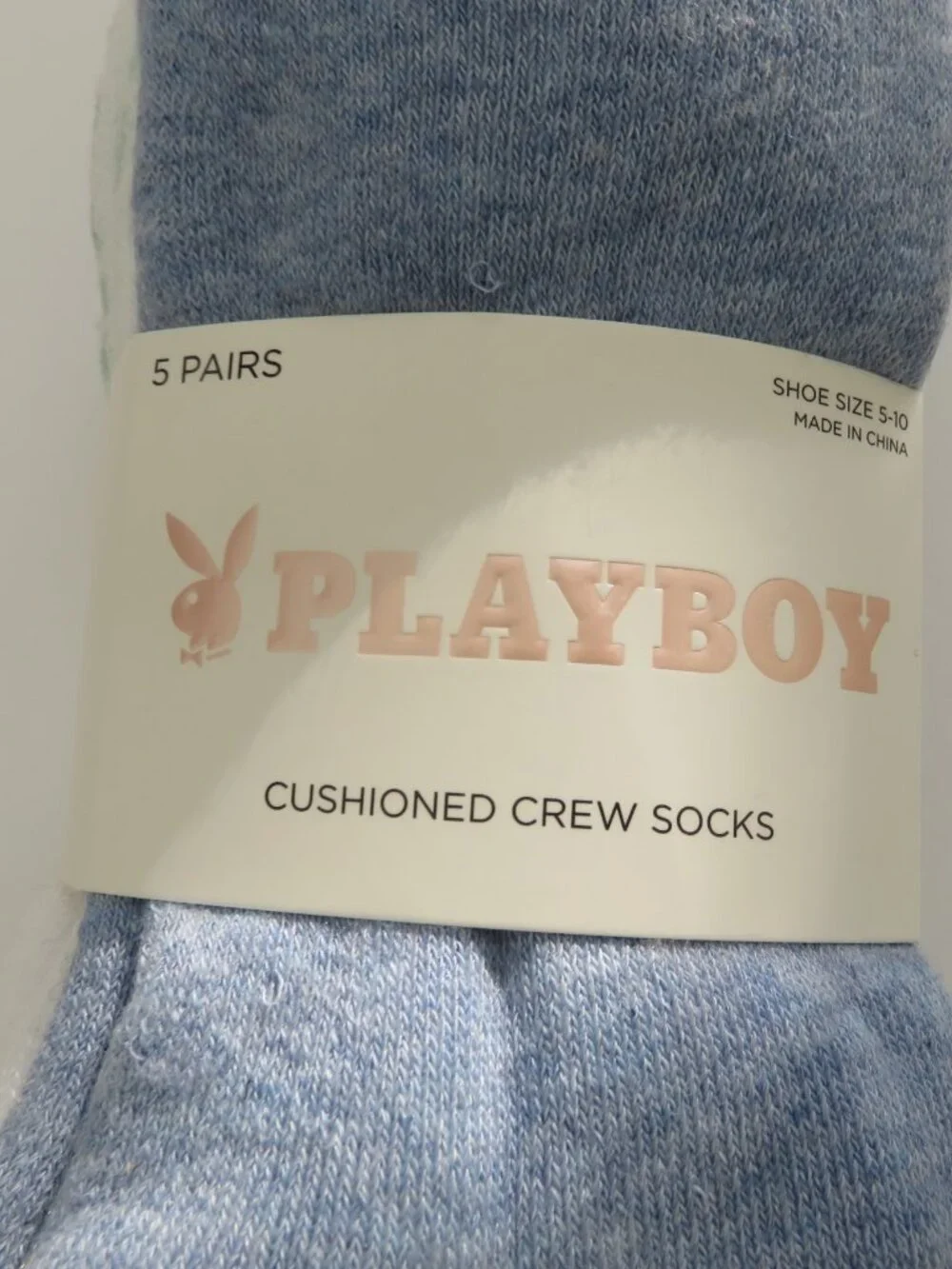 (#142) Playboy Multi-color 5-PK Signature Logo Bunny Cushioned Crew Socks